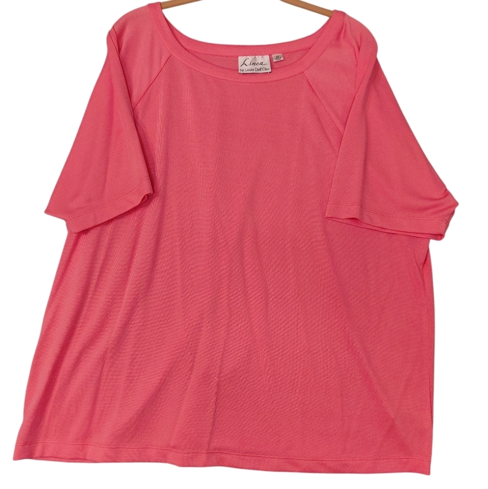 Linea by Louis Dell'Olio Women's Pink Short Sleeve Top